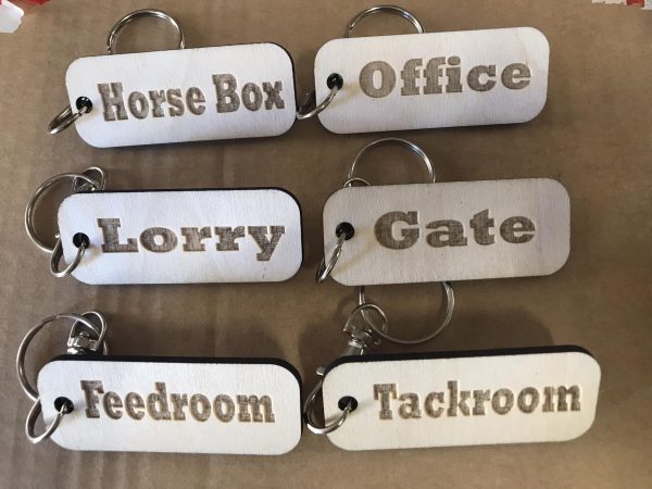 Keyrings for horsebox, office, lorry, gate, feedroom, tackroom
